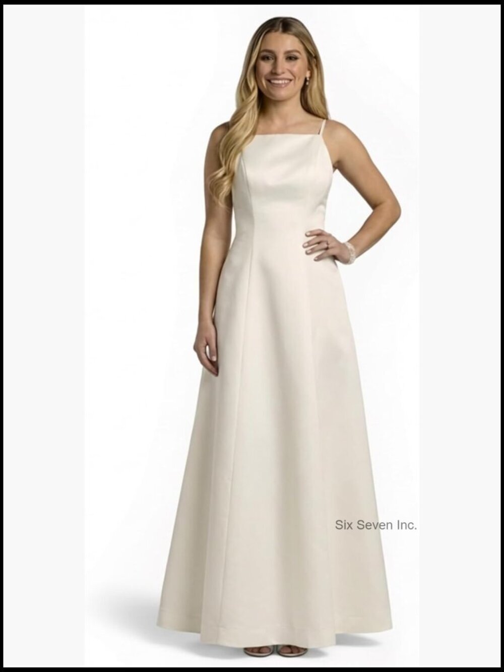Satin A-Line Open Back Wedding Dress